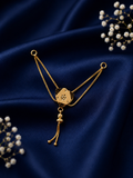 Fancy Floral 1 gram Gold Plated Pendant for Short Mangalsutra Chain