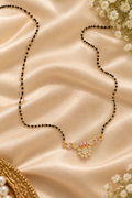 Fancy Gold Plated American Diamond Short Mangalsutra | Light Weight Daily Use Jarcon Work Chain for Office & Festive Wear