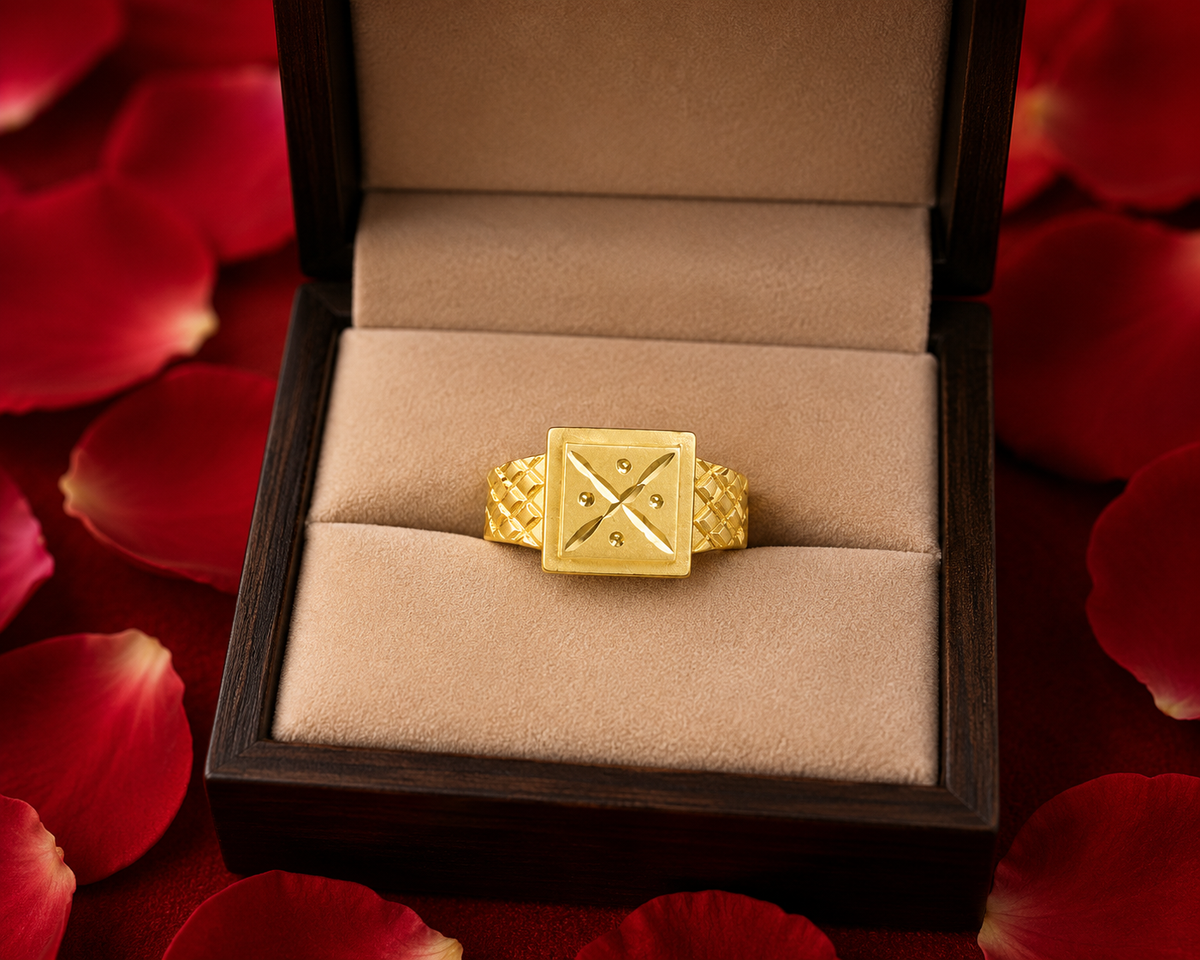 Men's Micro Gold Plated | Long Lasting Daily Wear Ring for Men - Moonlight Jewellery