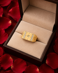 Premium 1 Gram Gold Plated Ring for Men | Stylish Cubic Zirconia Gents Ring (50% Return-Exchange Offer)