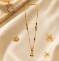 Long-Lasting Micro Gold Plated Tassel Mangalsutra | Daily Wear Black Beads Chain