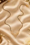 Fancy Gold Plated American Diamond Short Mangalsutra | Light Weight Daily Use Jarcon Work Chain for Office & Festive Wear